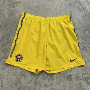 Nike Shorts Mens Medium Club America Soccer Futbol 2005 Lined Yellow Liga MX